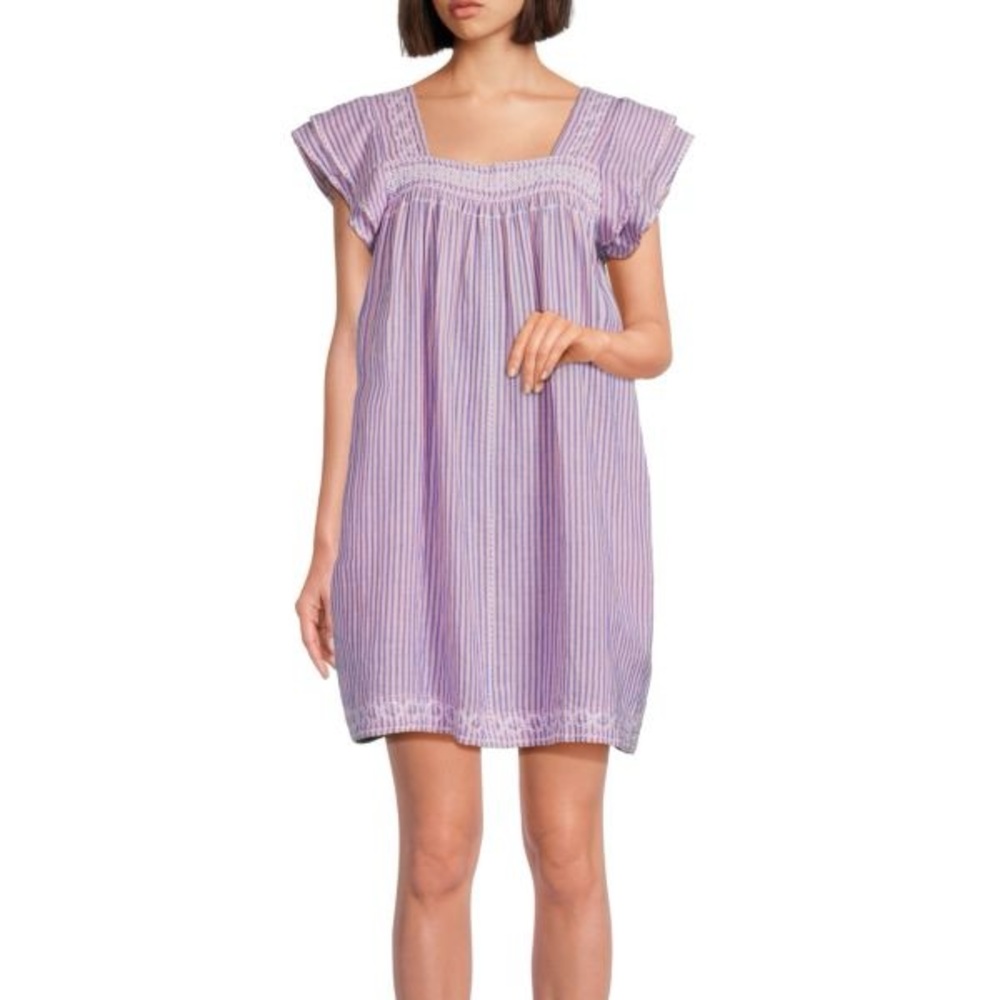 Mer St. Barth Sandrine Striped Mini Dress